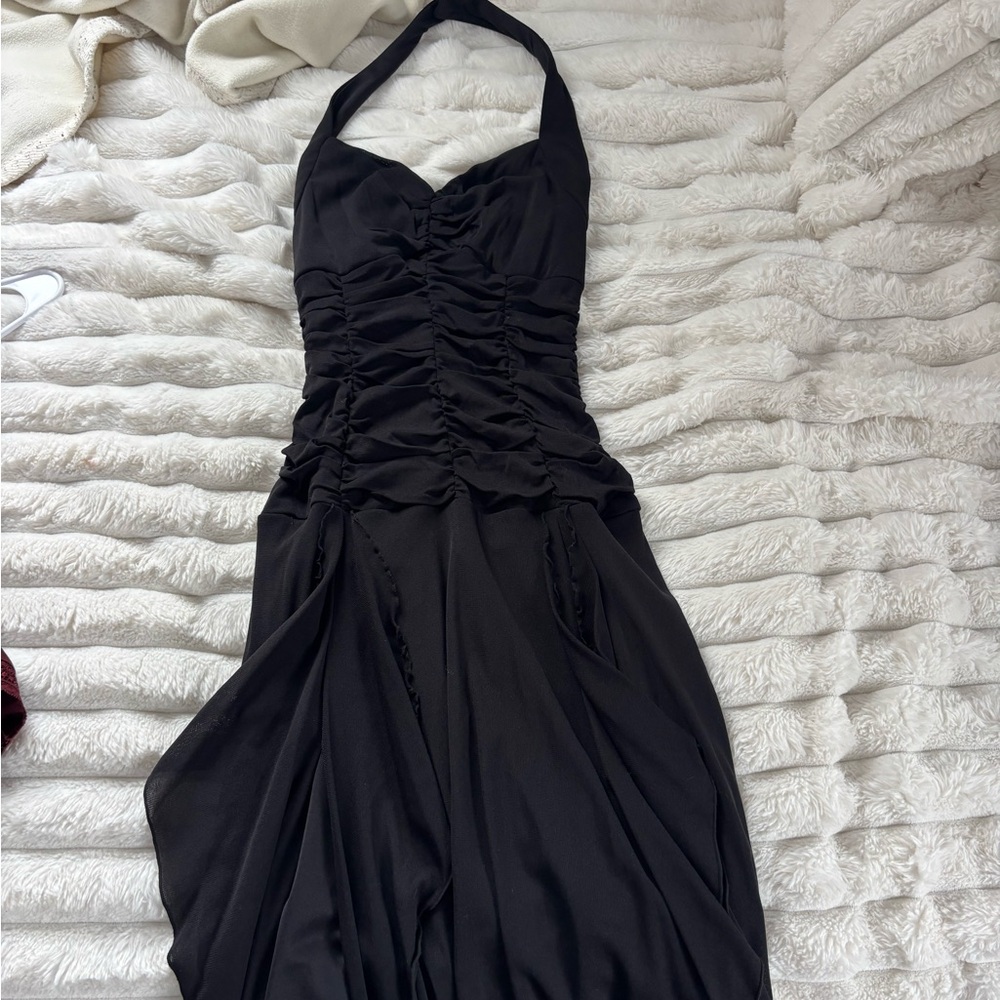 Signature by Sangria Black Backless Dress